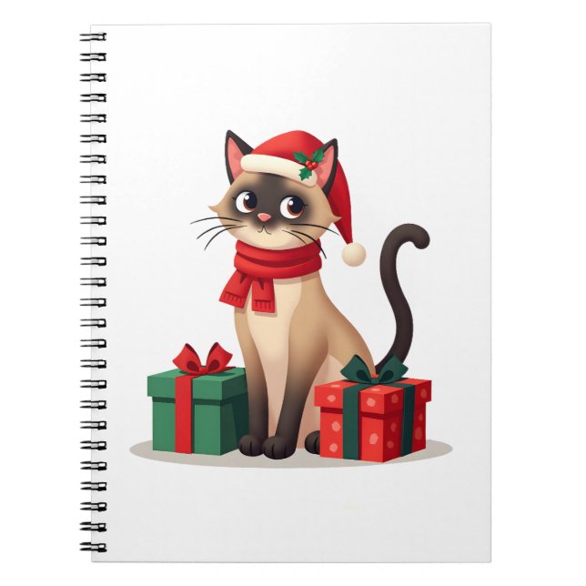 Siamese Cat Xmas Holiday Santa Siamese Cat Christm Notizblock (Vorderseite)