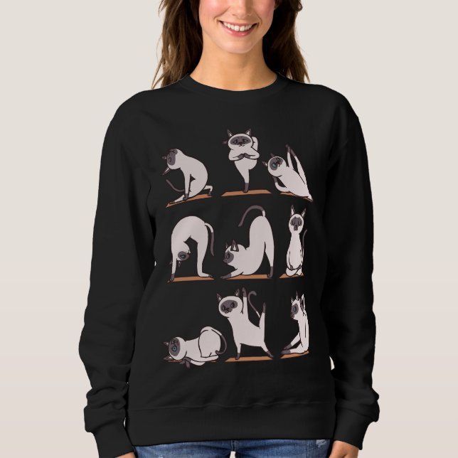 Siamese Cat Yoga Sweatshirt (Vorderseite)