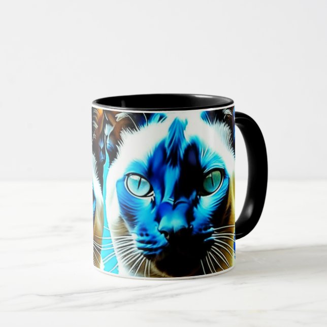 Siamese Cats Einzigartige Kunst Tasse (VorderseiteRechts)