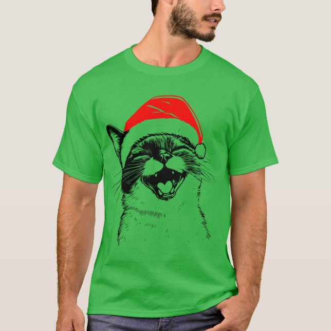 Siamese Christmas Cat T-Shirt (Vorderseite)