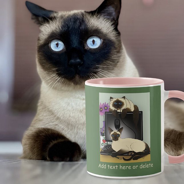 Siamese Computer Cats Mischief Tasse (Von Creator hochgeladen)