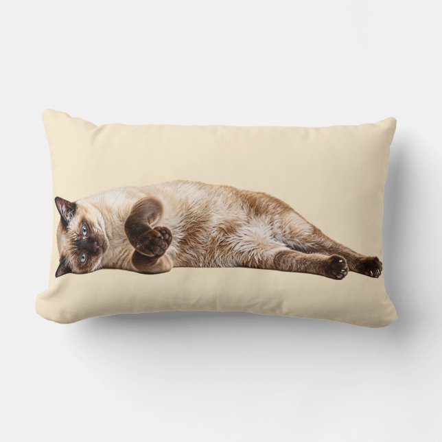 Siamese Cozy Cat Lendenkissen (Vorderseite)