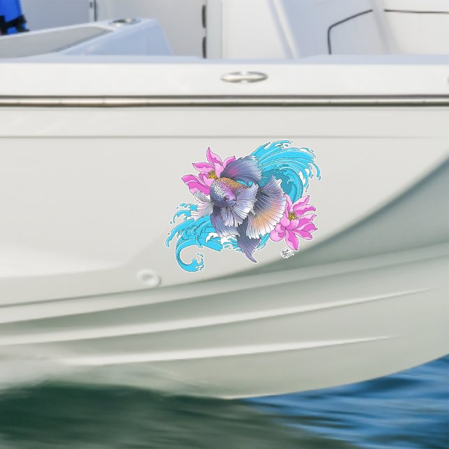 Siamese Fighting Fish Floral Aufkleber (Von Creator hochgeladen)