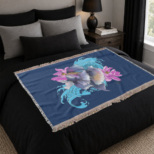 Siamese Fighting Fish Floral Decke