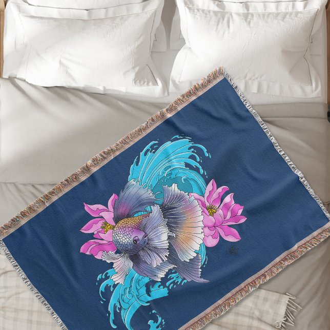 Siamese Fighting Fish Floral Decke (Von Creator hochgeladen)