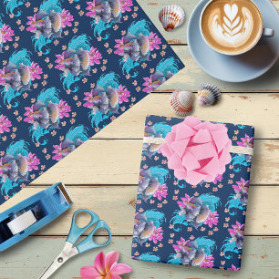 Siamese Fighting Fish Floral Geschenkpapier