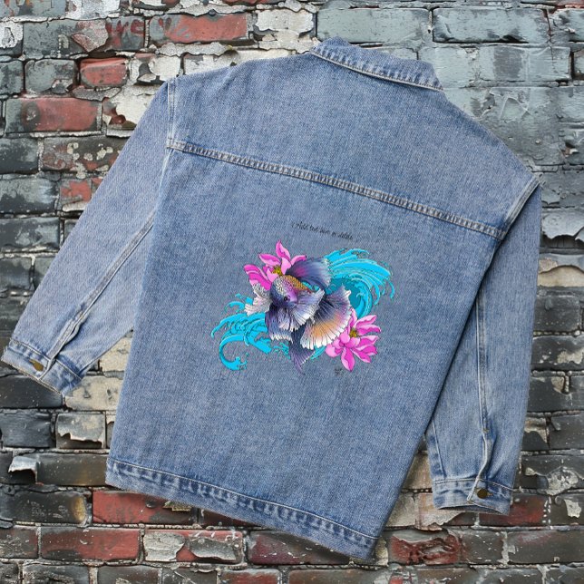 Siamese Fighting Fish Floral Jeansjacke (Von Creator hochgeladen)