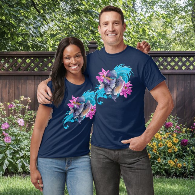 Siamese Fighting Fish Floral T-Shirt (Von Creator hochgeladen)