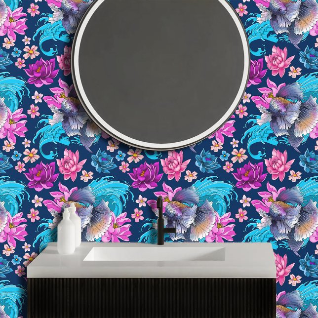 Siamese Fighting Fish Floral Tapete (Von Creator hochgeladen)