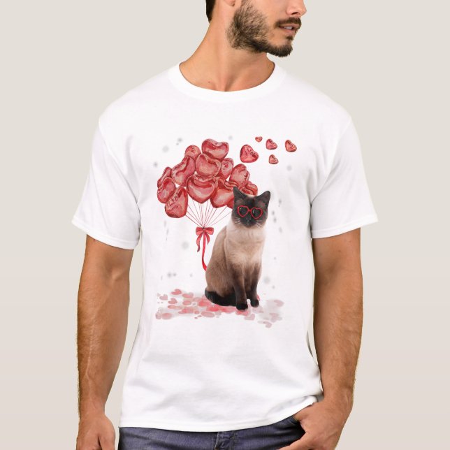 Siamese Heart Valentines T-Shirt (Vorderseite)