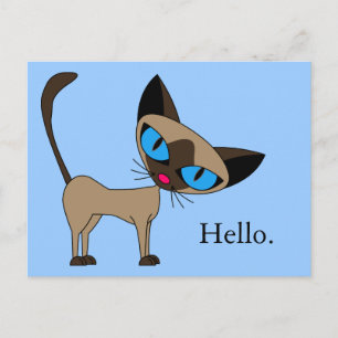 Siamese Hello Postcard - Passen Sie sie an! Postkarte