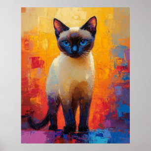 Siamese in Colorstorm - Expressiver impressionisti Poster