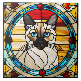 Siamese Kat gestanztes Glas Decorative Tile Fliese