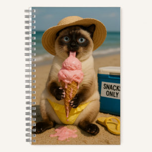 Siamese-Katze am Strand Notizbuch