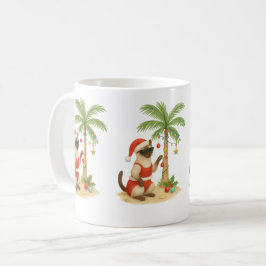 Siamese Katze am Strand zu Weihnachten im Juli Som Kaffeetasse