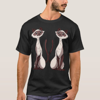 Siamese Katze Artwork Zwei siamesische Katze Liebe T-Shirt