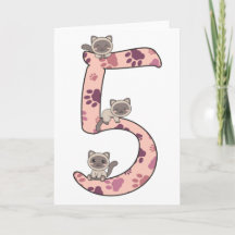 Siamese-Katze Fünfter Geburtstag Für Kinder Katzen