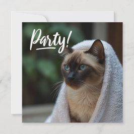Siamese Katze im Wellness-Center Party Einladung