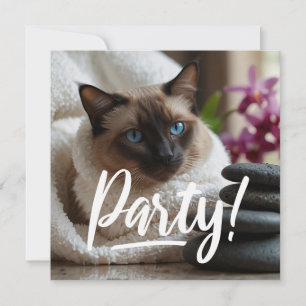 Siamese Katze im Wellness-Center Party Einladung
