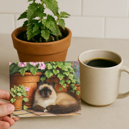 Siamese Katze Lügner von Blume Cat Lover Postkarte