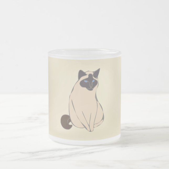 Siamese-Katzen-Frostglas-Tasse Mattglastasse (Mittel)