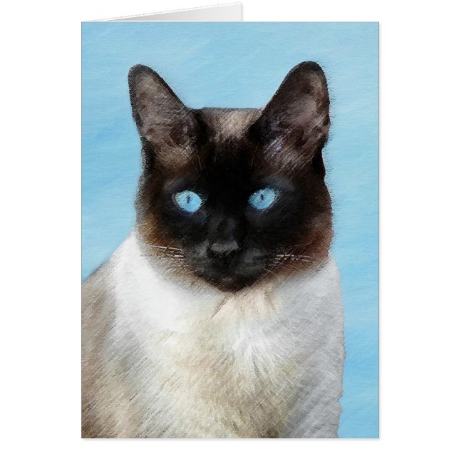 Siamese Katzenmalerei - Niedliche Original Katzenk (Vorne)