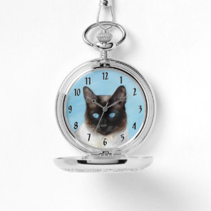 Siamese Katzenmalerei - Niedliche Original Katzenk Armbanduhr