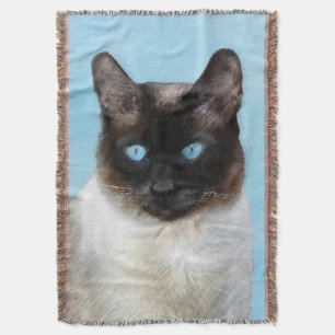Siamese Katzenmalerei - Niedliche Original Katzenk Decke