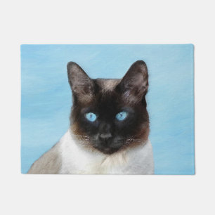 Siamese Katzenmalerei - Niedliche Original Katzenk Fußmatte