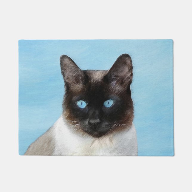 Siamese Katzenmalerei - Niedliche Original Katzenk Fußmatte (Vorderseite)