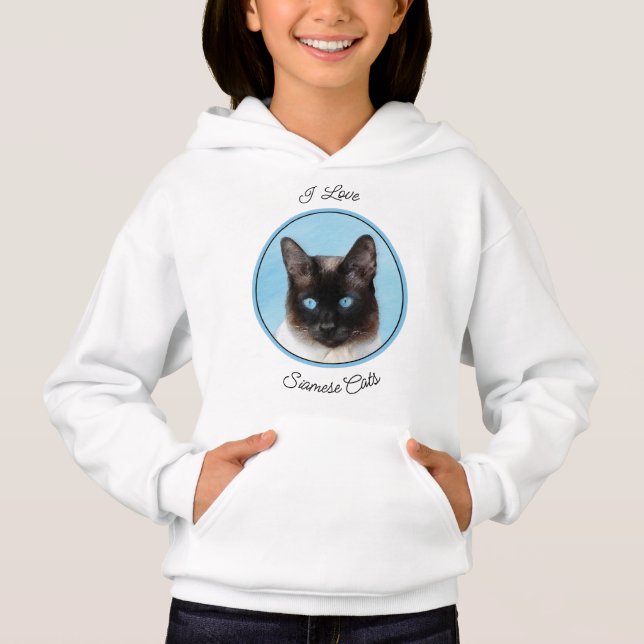 Siamese Katzenmalerei - Niedliche Original Katzenk Hoodie (Vorderseite)