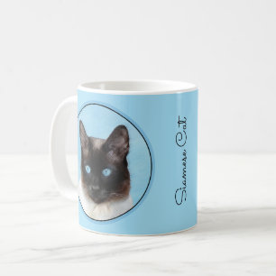 Siamese Katzenmalerei - Niedliche Original Katzenk Kaffeetasse