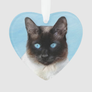 Siamese Katzenmalerei - Niedliche Original Katzenk Ornament