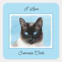 Siamese Katzenmalerei - Niedliche Original Katzenk