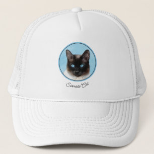 Siamese Katzenmalerei - Niedliche Original Katzenk Truckerkappe