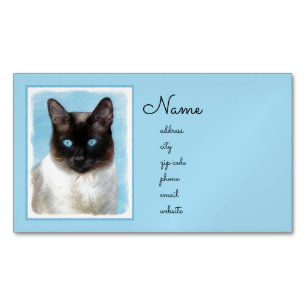 Siamese Katzenmalerei - Niedliche Originalkatzenar Magnetische Visitenkarte