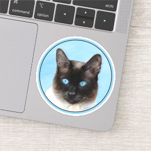 Siamese Katzenmalerei Original Tierart Aufkleber