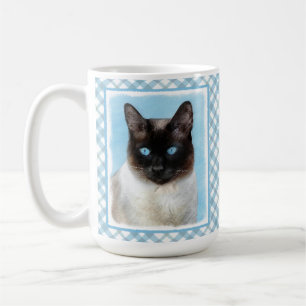 Siamese Katzenmalerei Original Tierart Kaffeetasse