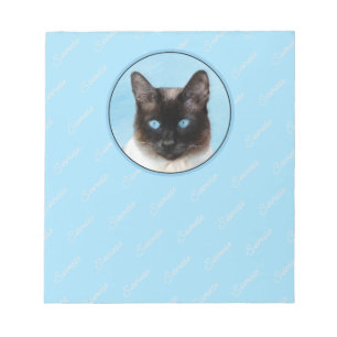 Siamese Katzenmalerei Original Tierart Notizblock