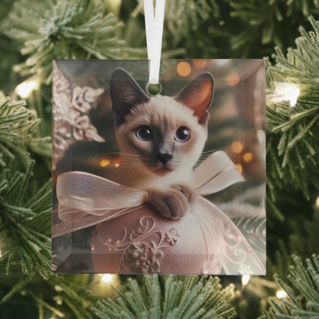 Siamese Kitten Blue Point Glasdekoration Ornament Aus Glas (Insitu)