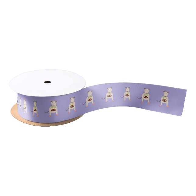 Siamese mit Birthday Cake Gemustert Satinband (Spule)