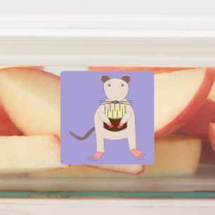 Siamese Rat mit Birthday Cake Etiketten