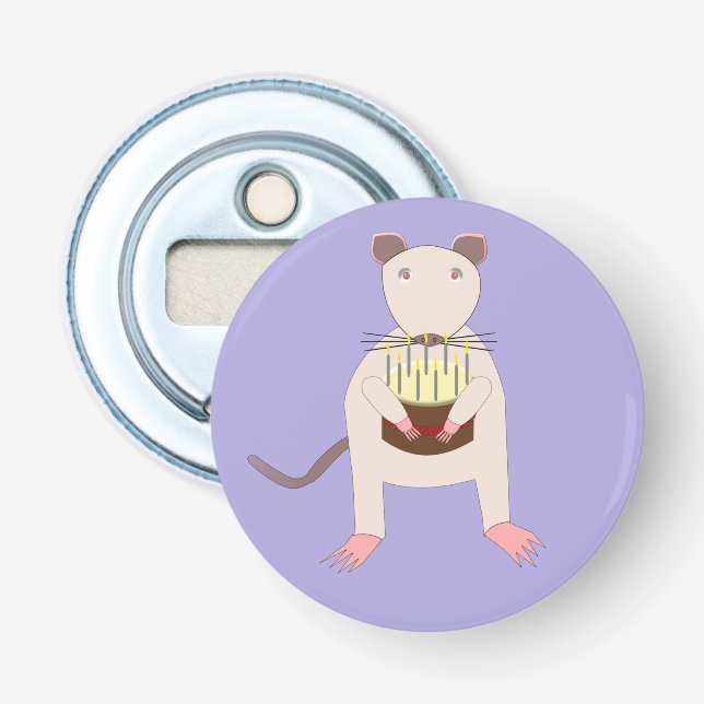 Siamese Rat mit Birthday Cake Flaschenöffner (Vorderseite)