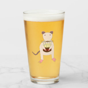 Siamese Rat mit Birthday Cake Glas