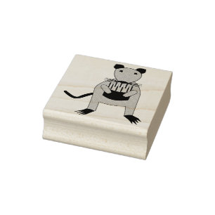 Siamese Rat mit Birthday Cake Gummistempel