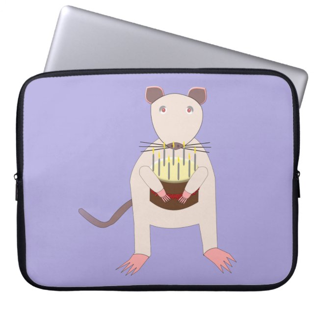 Siamese Rat mit Birthday Cake Laptopschutzhülle (Vorderseite)