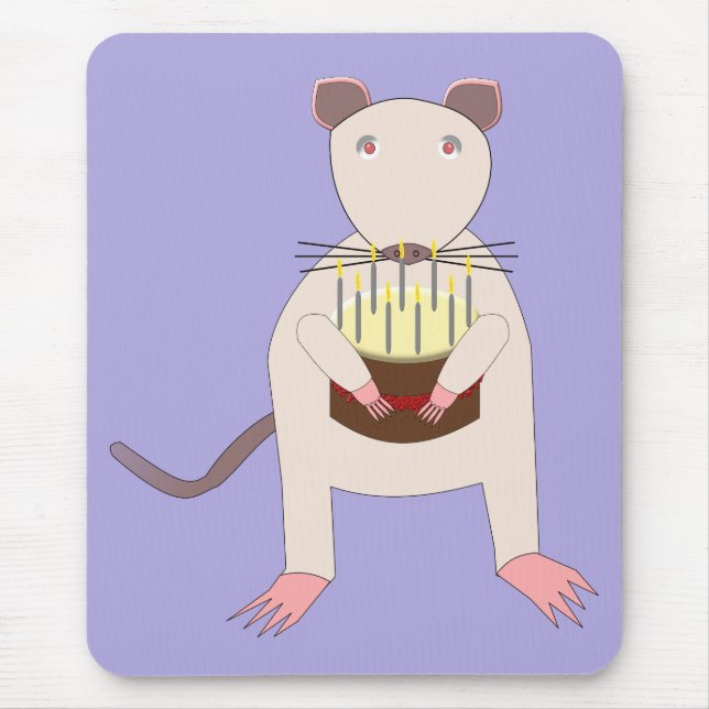 Siamese Rat mit Birthday Cake Mousepad (Vorne)