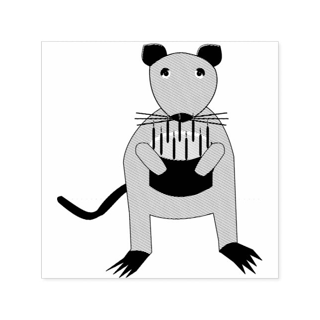 Siamese Rat mit Birthday Cake Permastempel (Design)