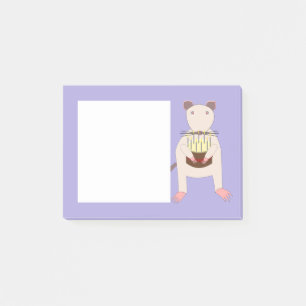 Siamese Rat mit Birthday Cake Post-it Klebezettel
