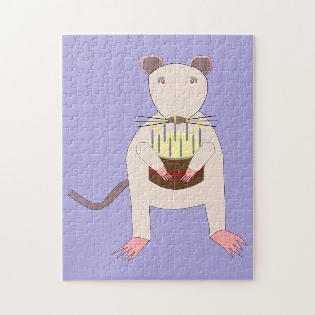 Siamese Rat mit Birthday Cake Puzzle (Vertikal)